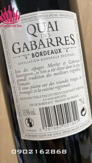 vang quai de gabarres3 Vang Pháp Quai des Gabarres